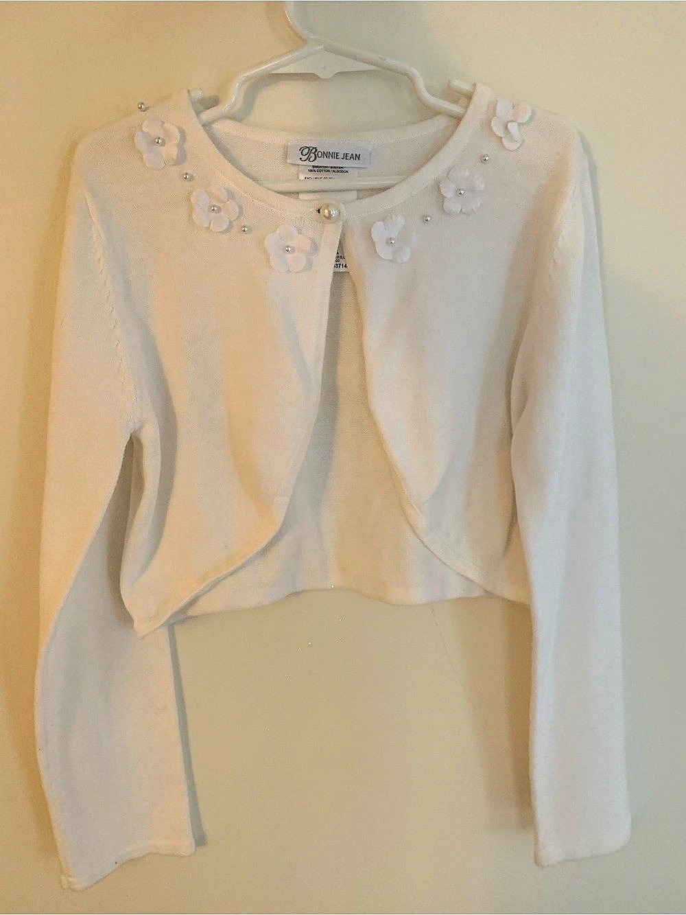 Bonnie Jean Floral Embellished Cardigan Size Medium